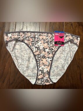 Maidenform Women's Cotton Comfort Bikini Underwear Abstract Floral, XL